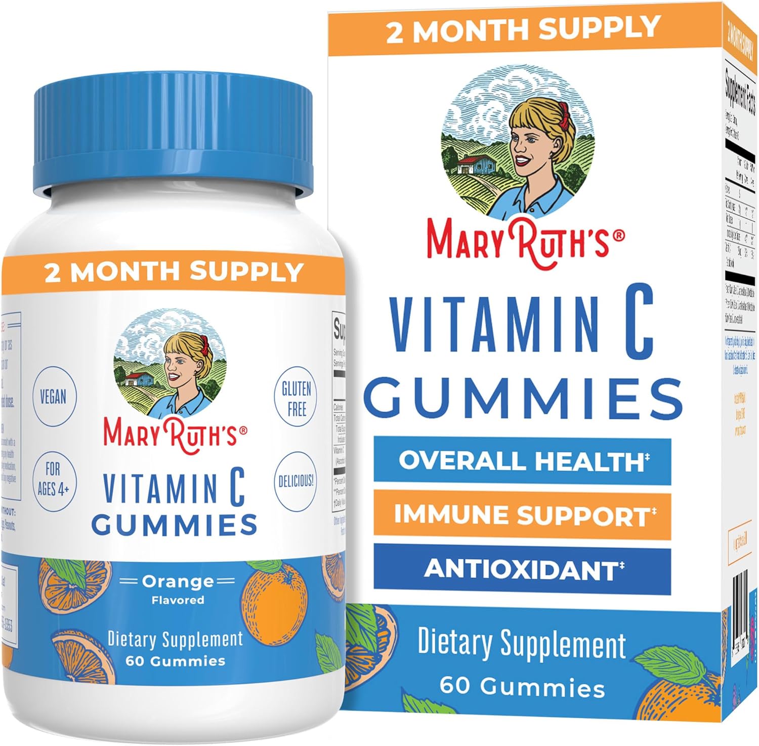 MaryRuth Organics Vegan Vitamin C, 60 Gummies