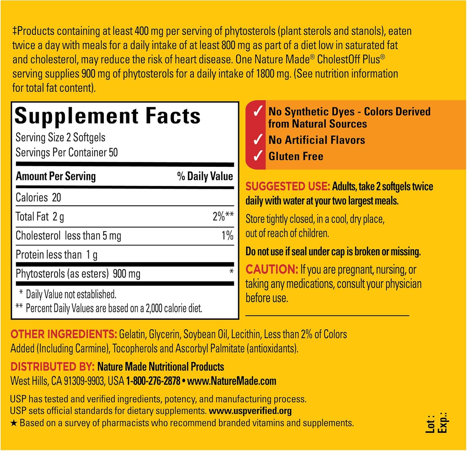 Nature Made CholestOff Plus,  100 Softgels.