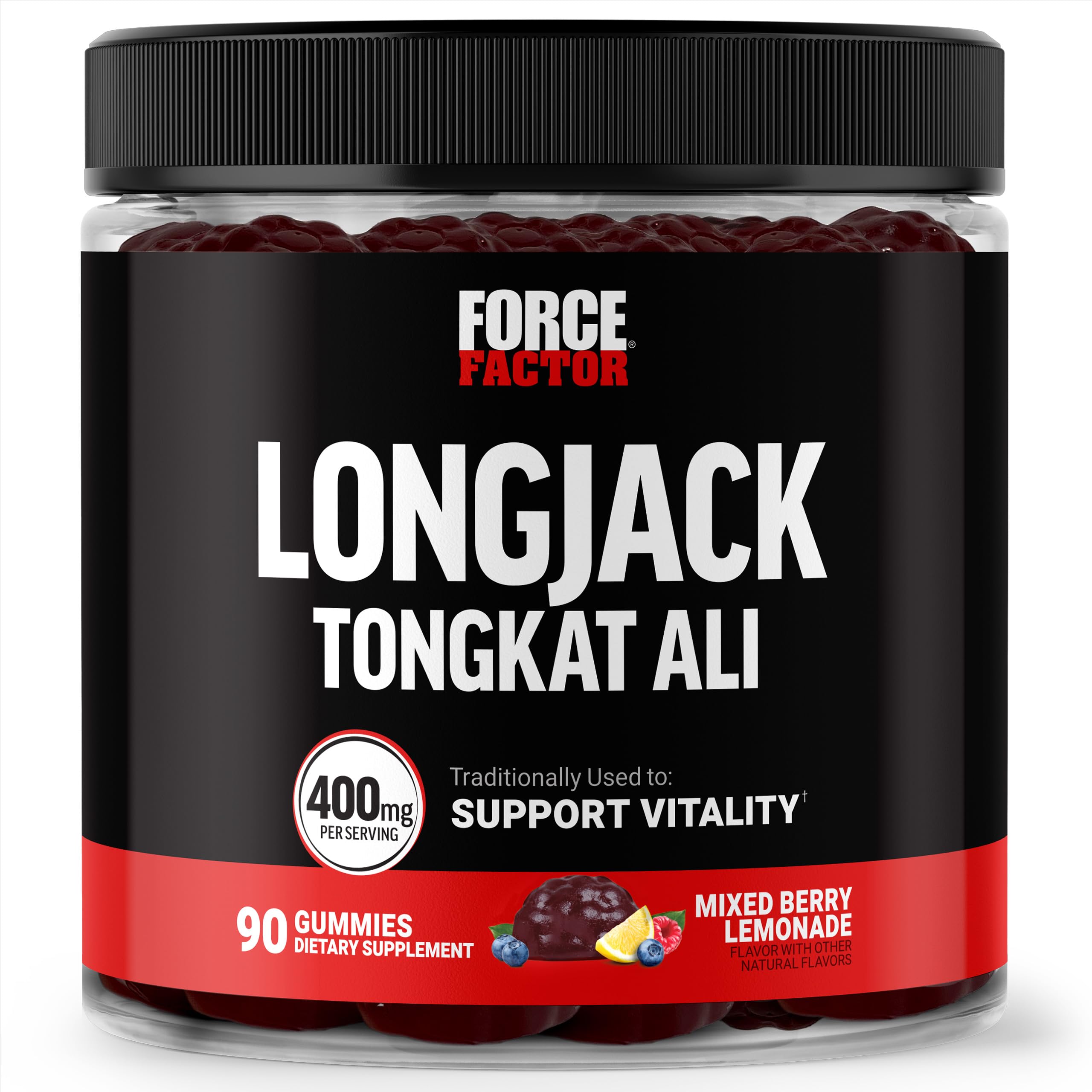 Force Factor Longjack Tongkat Ali 400mg, 90 gummies