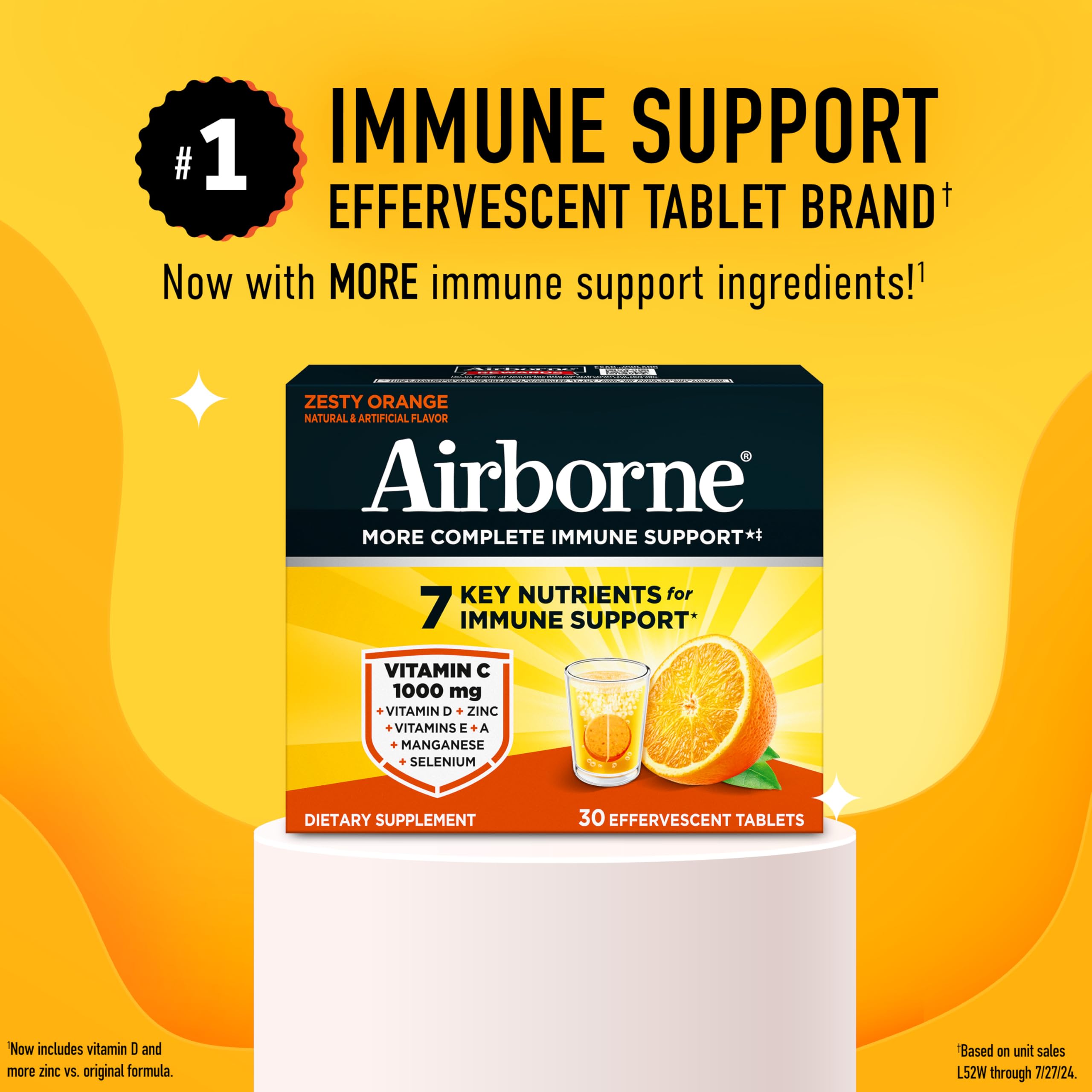 Airborne 1000mg Vitamin C, Effervescent Tablets, 3 Flavors