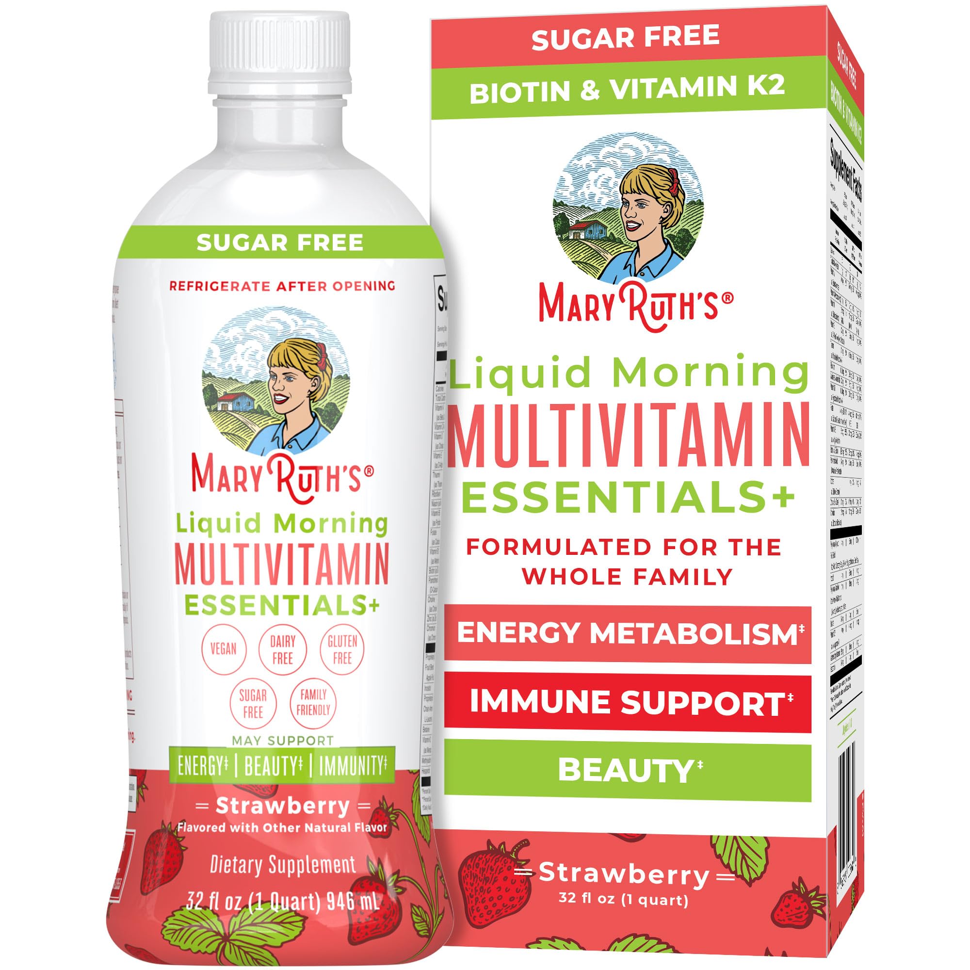 MaryRuth Organics Liquid Morning Multivitamin Essentials+, 32 Fl Oz