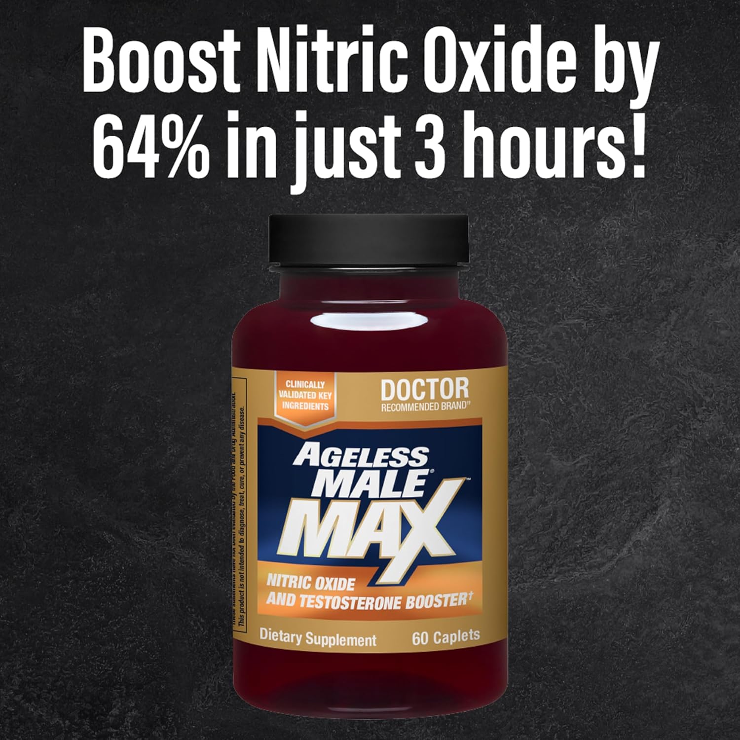 Ageless Male Max Total Testosterone Booster Supplement for Men, 60 Caplets