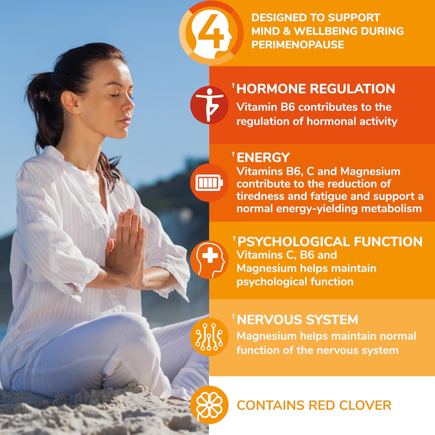 Health & Her Perimenopause Mind+ Cognitive Function Support, for Early Stage of Menopause, Mental Energy, Supplements for Women with Vitamins, Gluten-Free, Non-GMO, Vegan (30 ct - 1 Month)