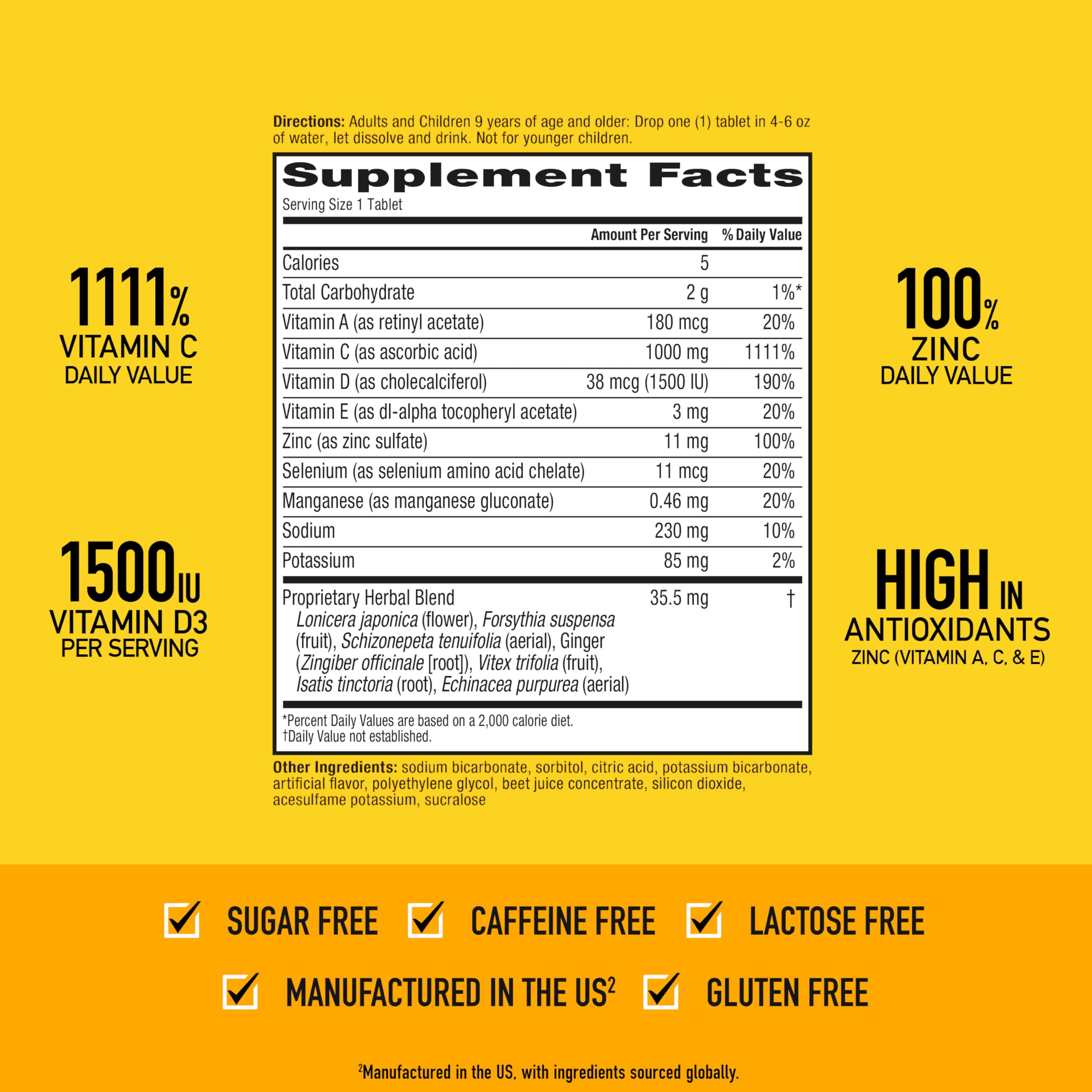 Airborne 1000mg Vitamin C, Effervescent Tablets, 3 Flavors