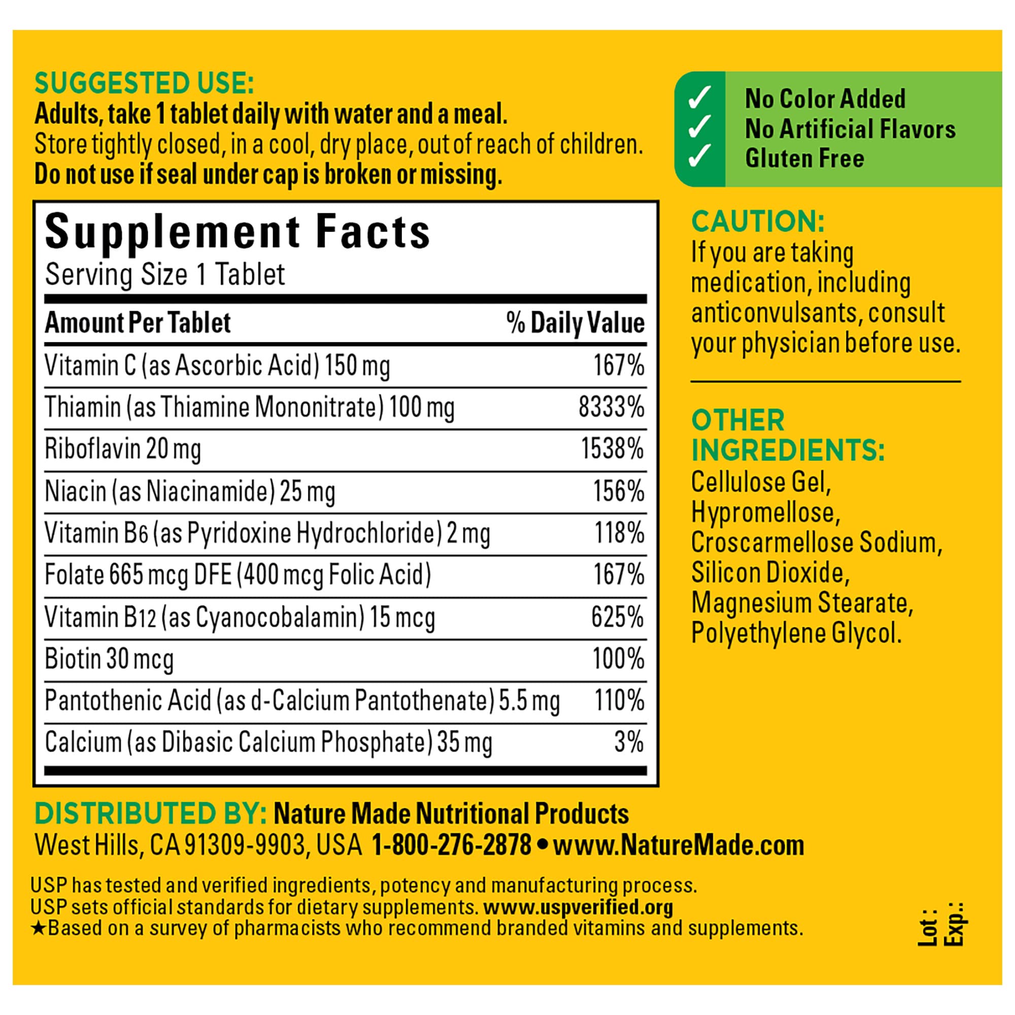 Nature Made Super B Complex with Vitamin C, 140 Tablets