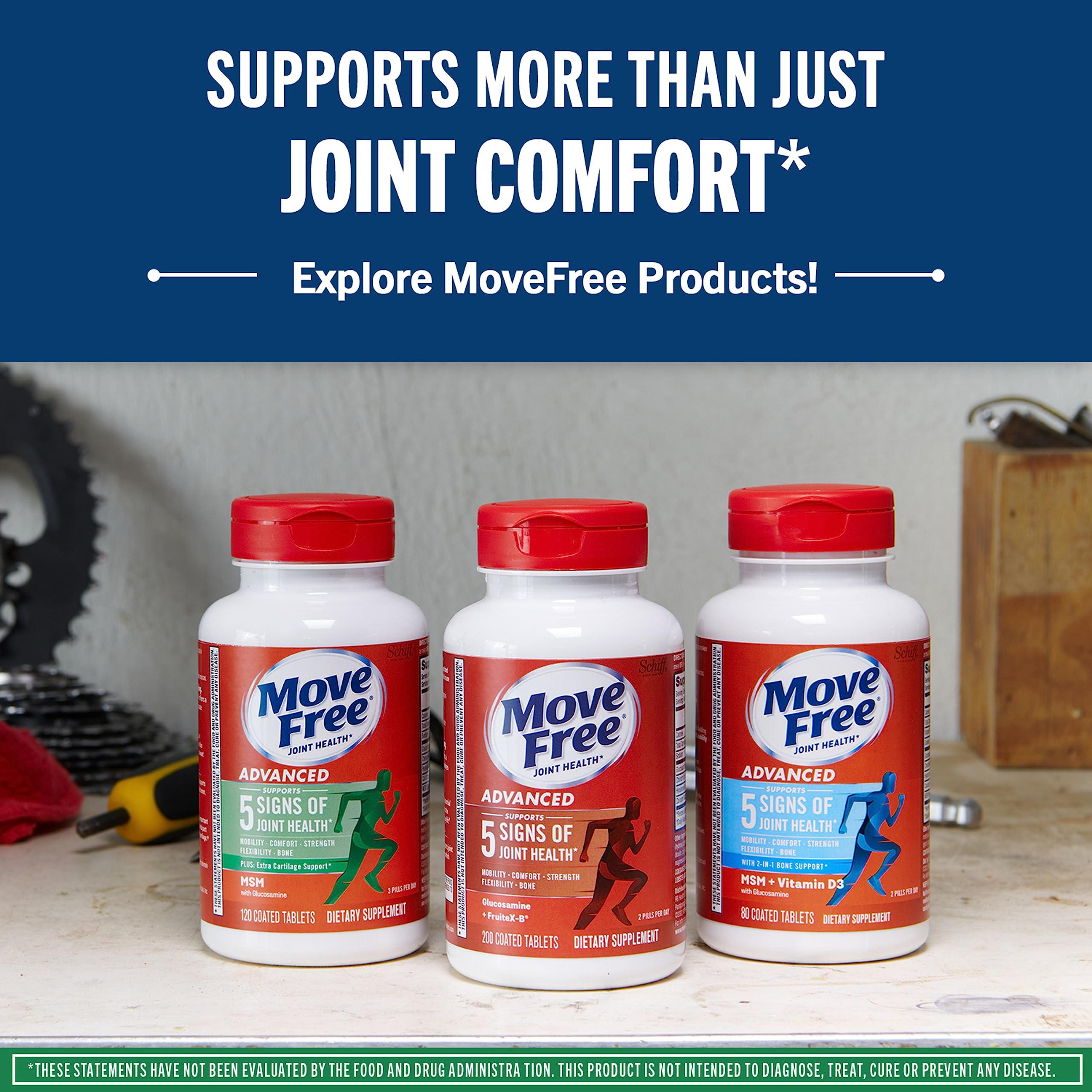 Schiff Move Free Advanced Glucosamine Chondroitin, 120 Tablets