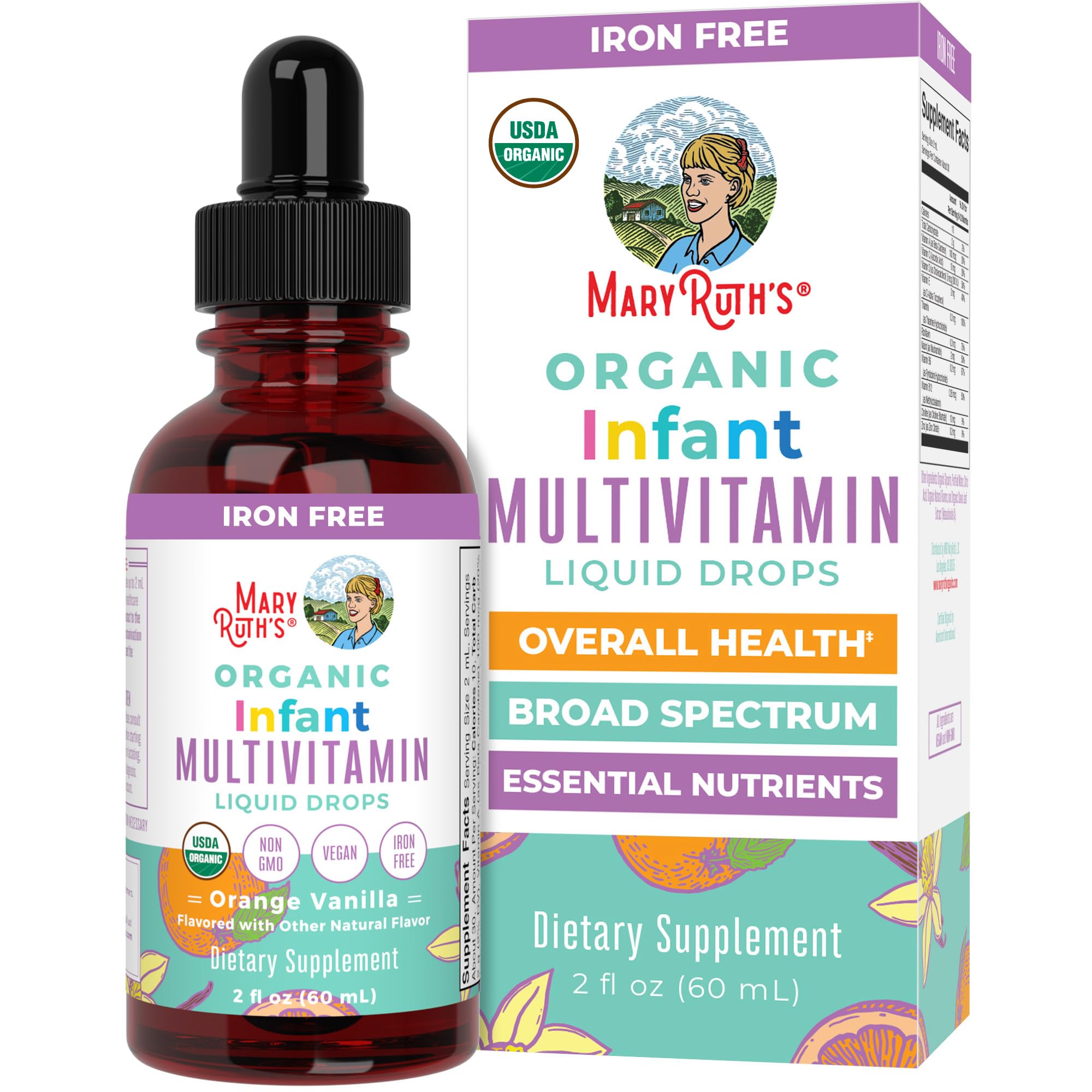 MaryRuth Organics Multivitamin & Multimineral with Iron for Toddlers, 2 Fl Oz