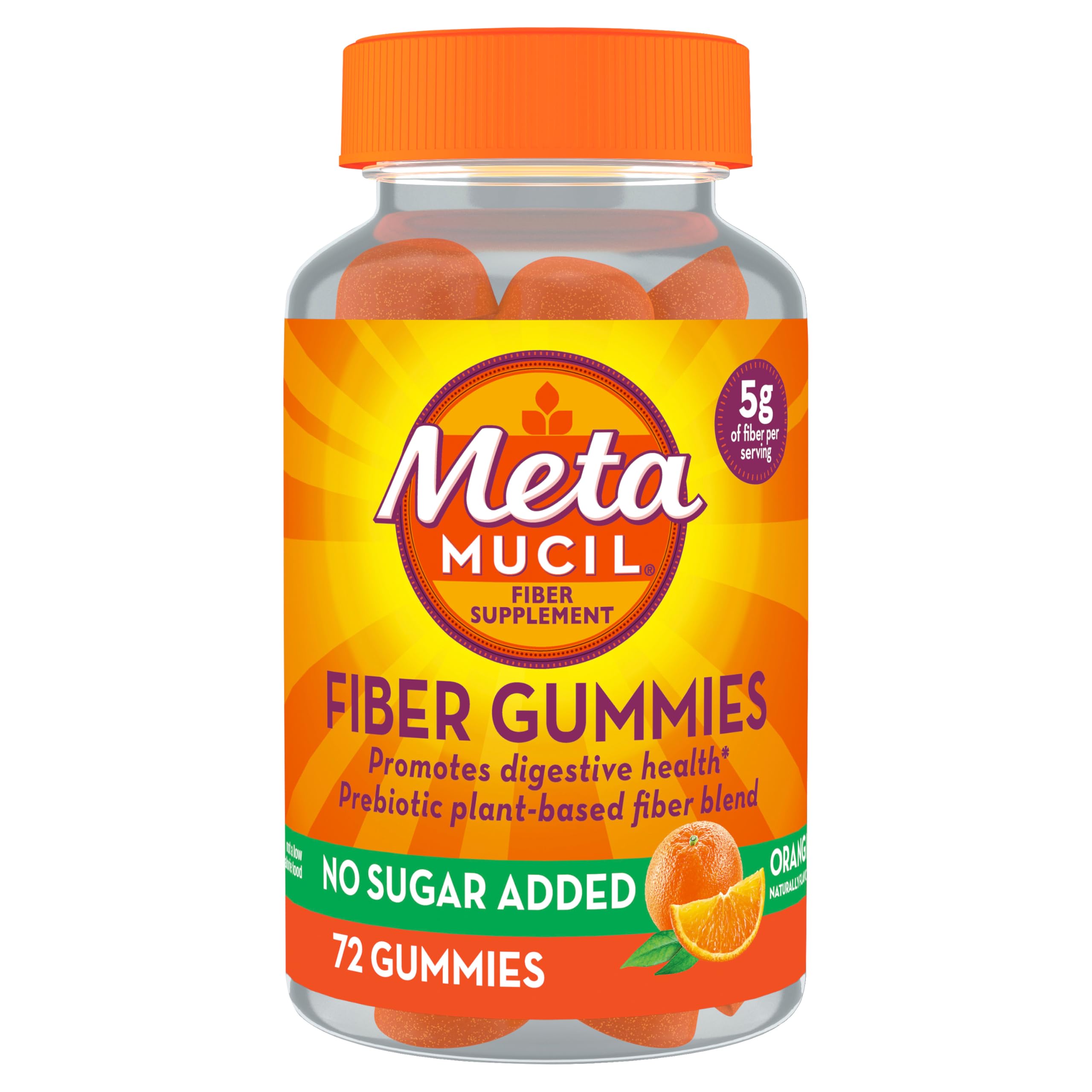 Metamucil Fiber 5g Gummies, Orange Flavor