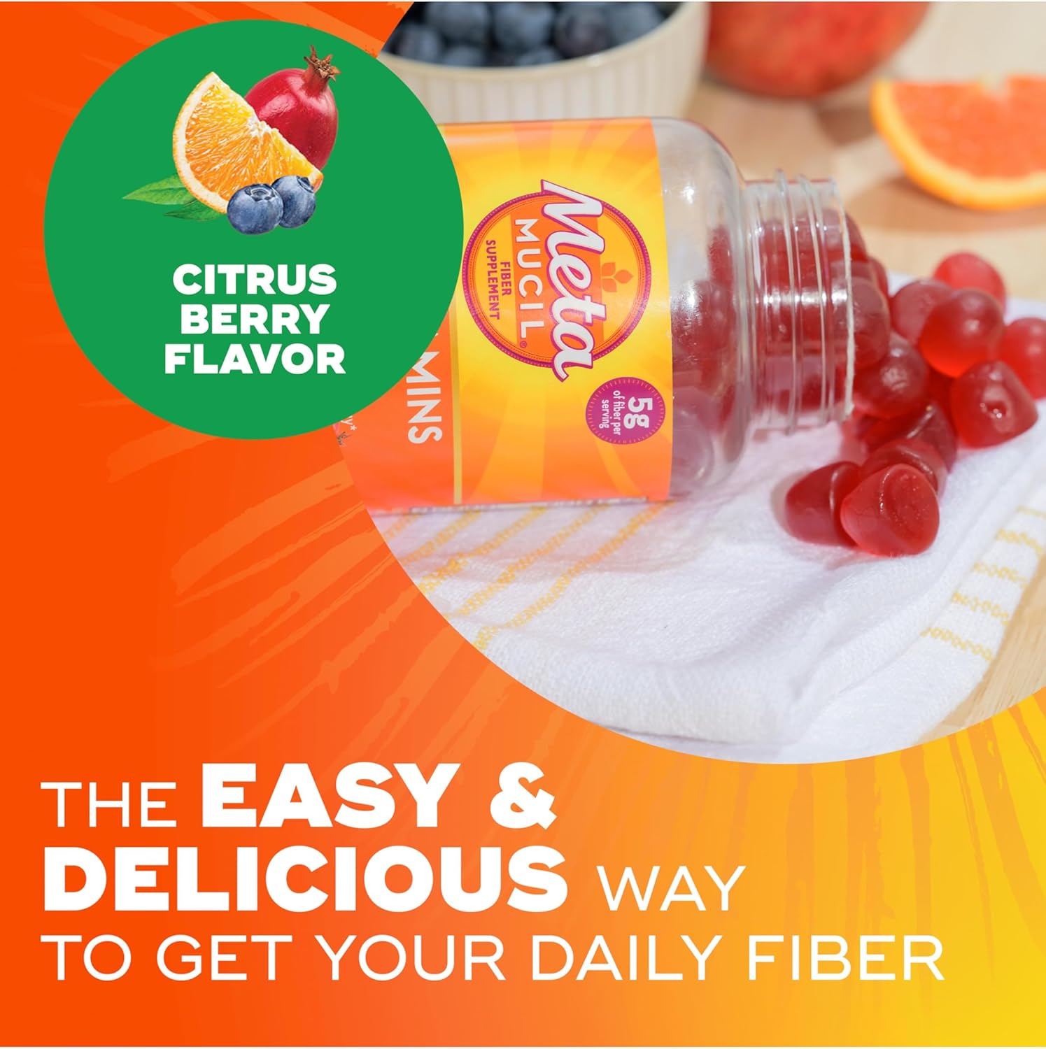 Metamucil Fiber with Vitamins C, D, B12