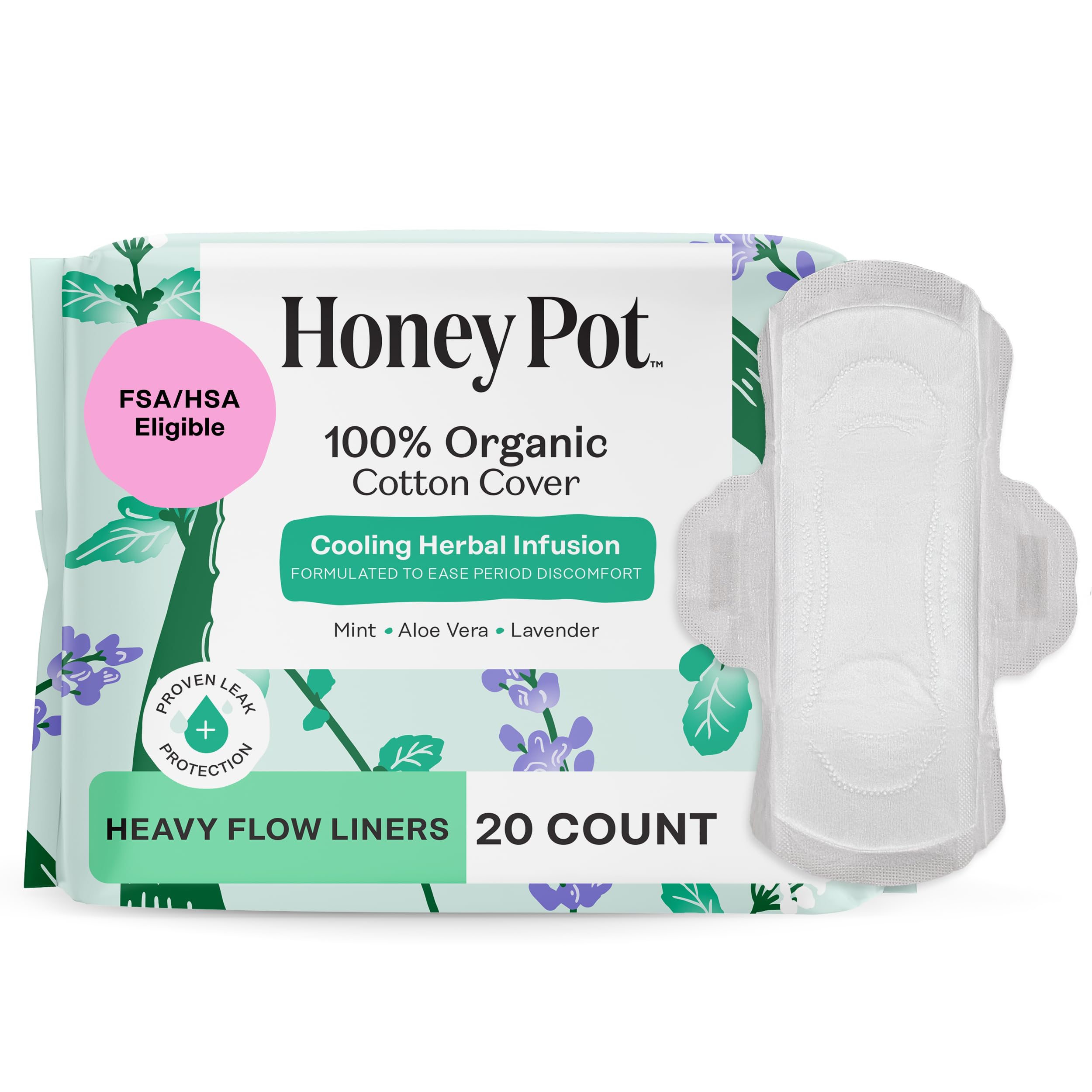 The Honey Pot Company Cooling Herbal Infusion Liners w/Wings