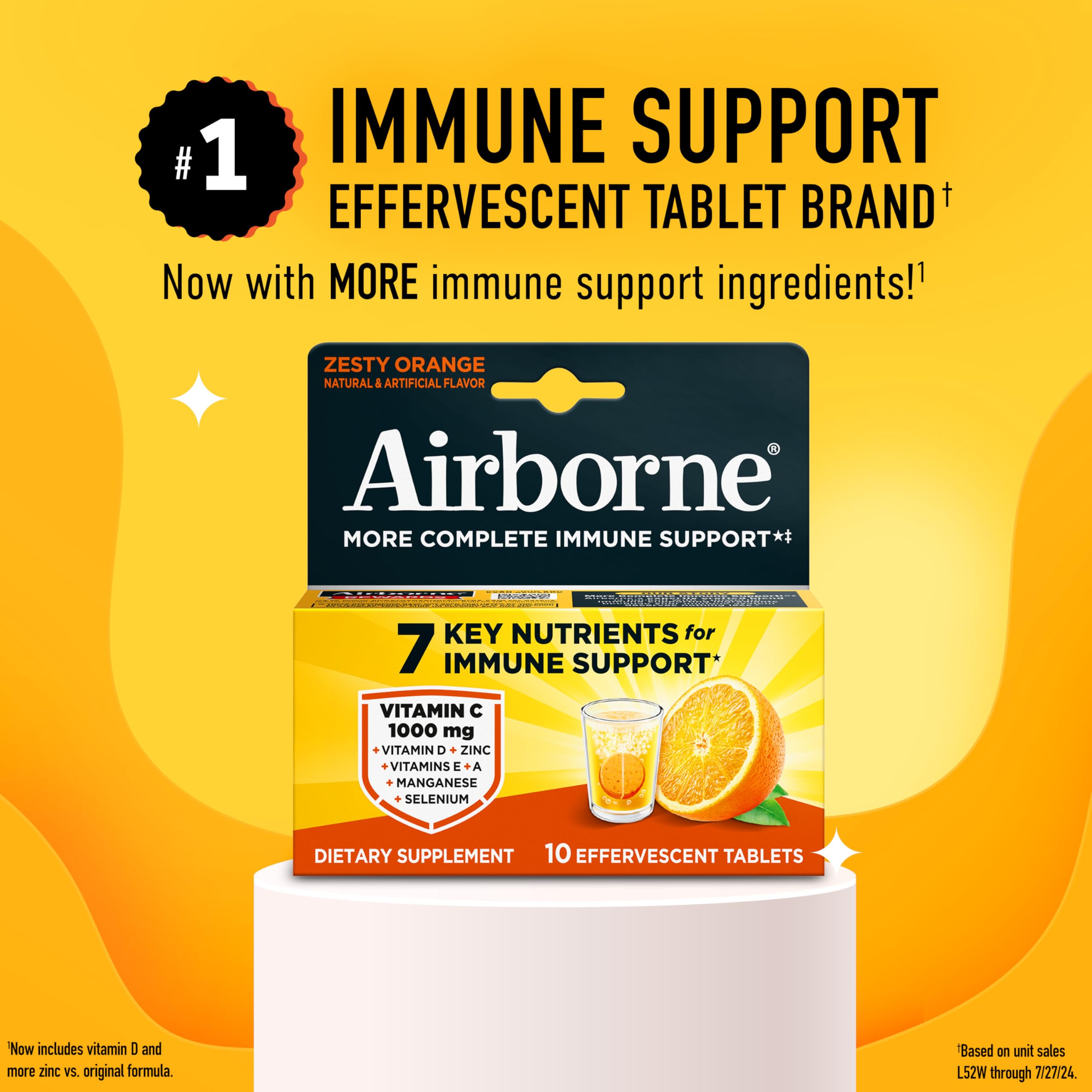 Airborne 1000mg Vitamin C, Effervescent Tablets, 3 Flavors