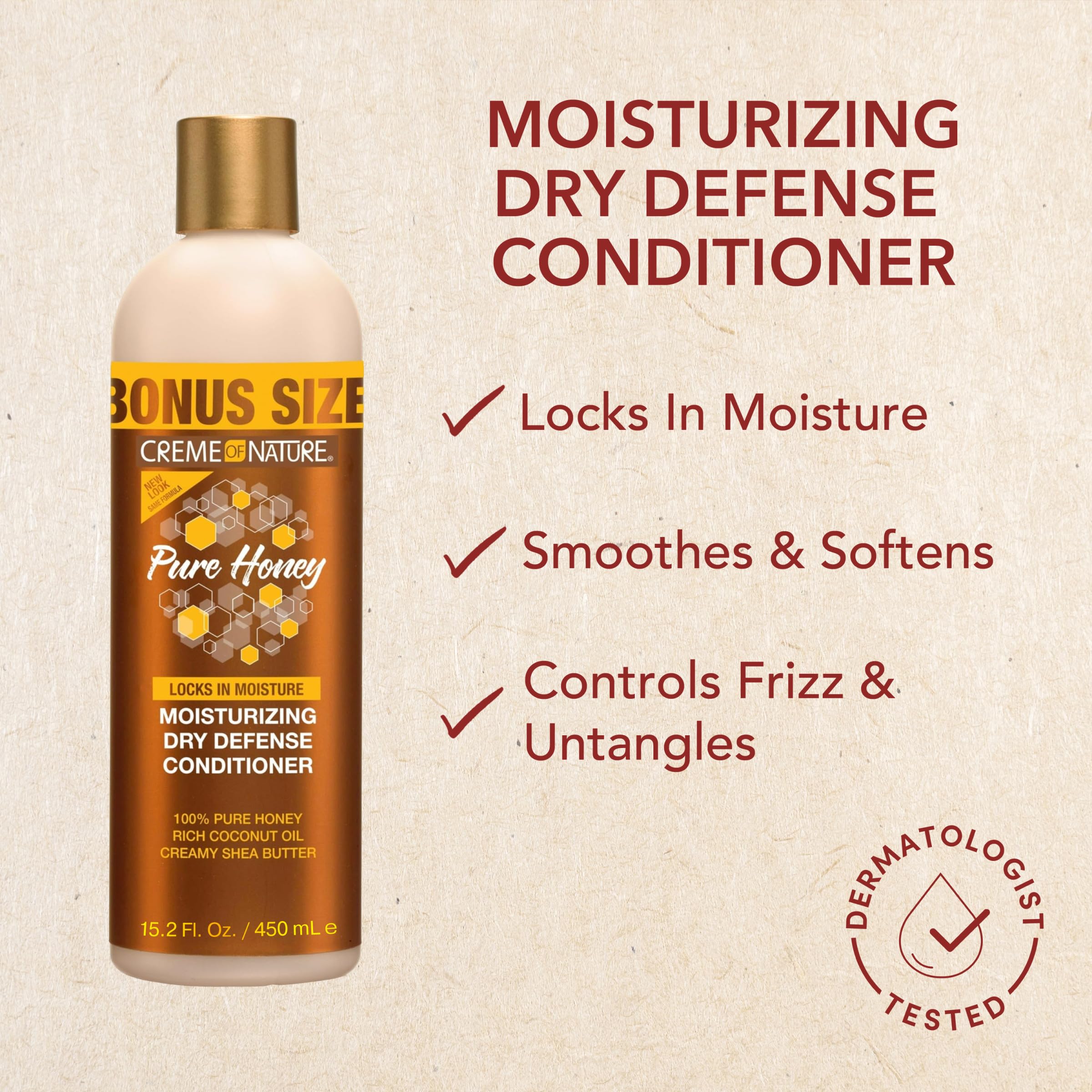 Creme of Nature Pure Honey Moisturizing Dry Defense, 12 oz