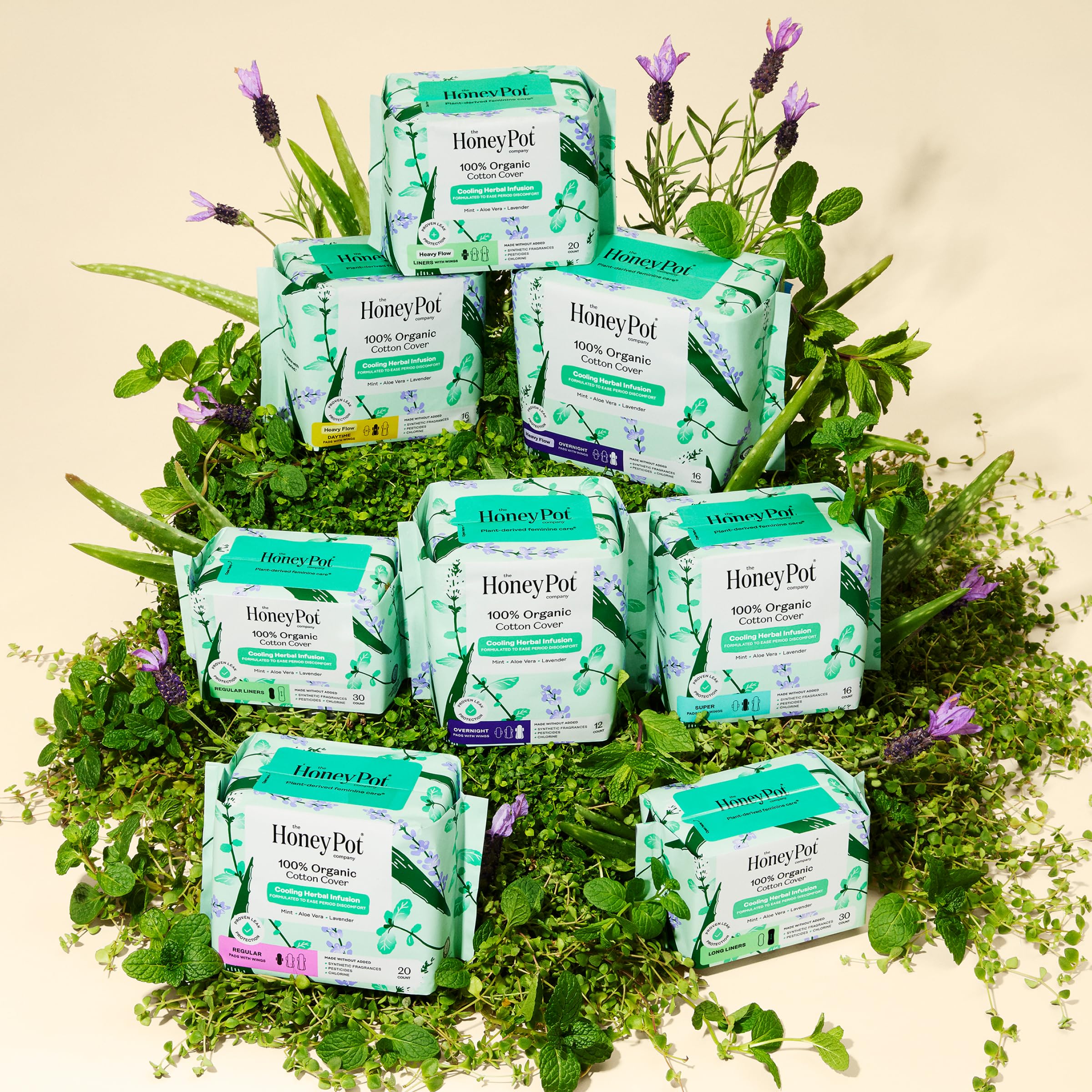 The Honey Pot Company Cooling Herbal Infusion Liners w/Wings