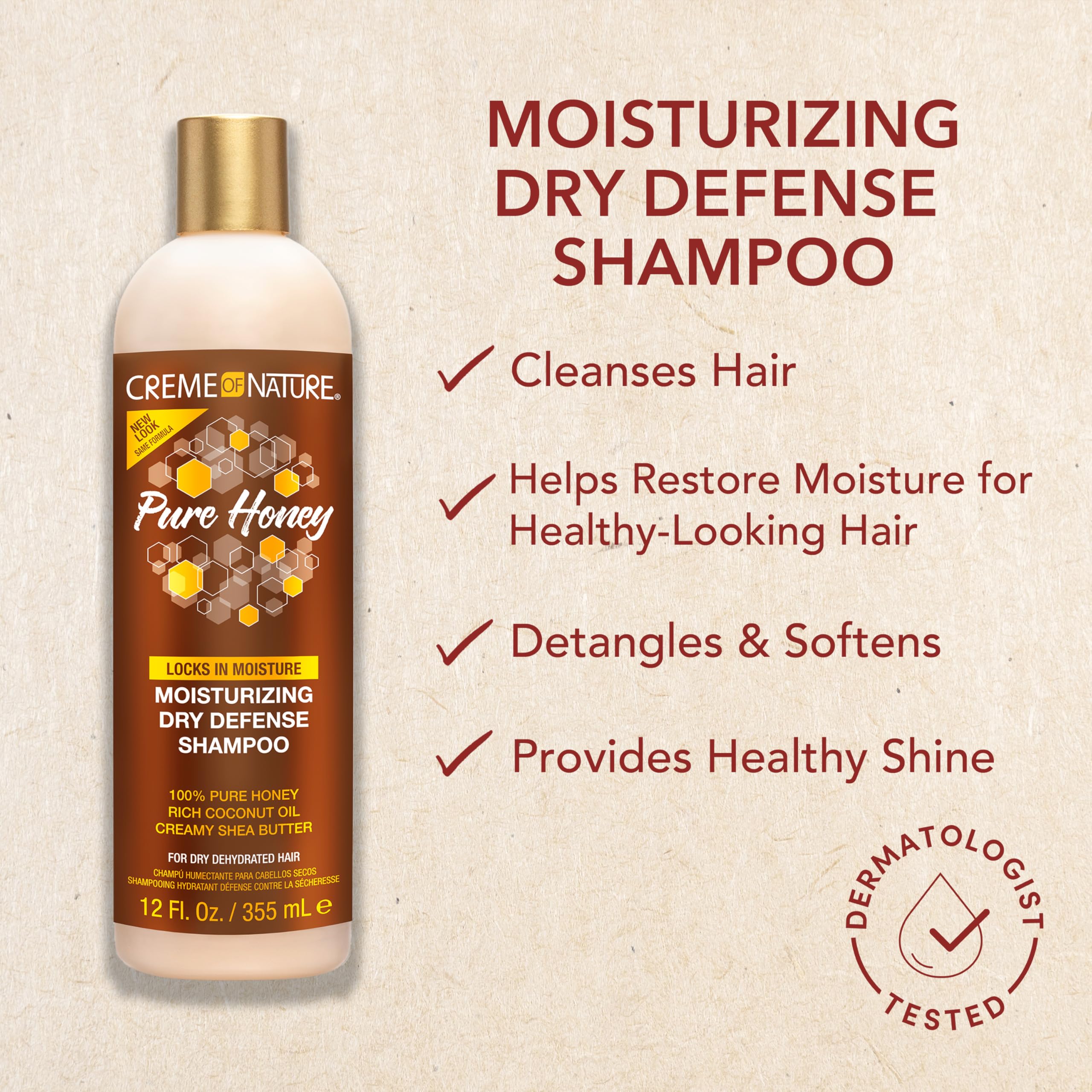 Creme of Nature Pure Honey Moisturizing Dry Defense, 12 oz