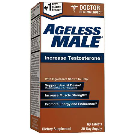 Ageless Male Free Testosterone Booster Supplement for Men, 60 Tablets