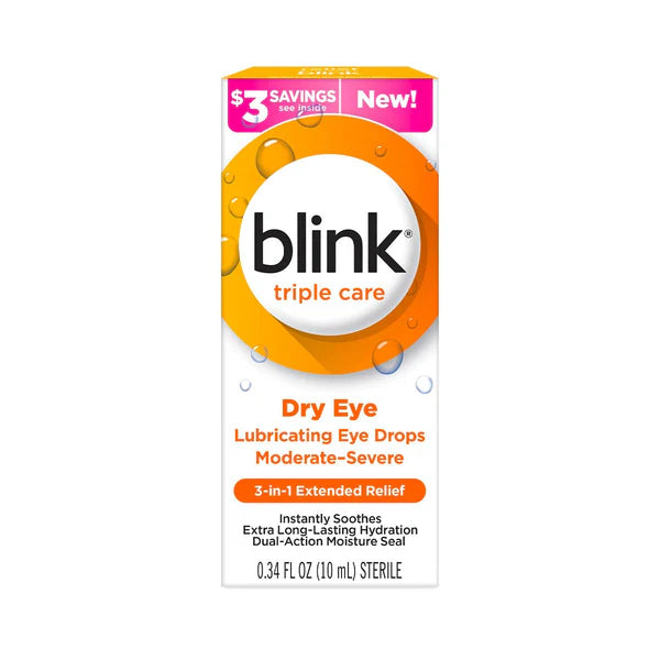 BLINK Triple Care Eye Drops for Dry Eyes, 0.34 Fl Oz