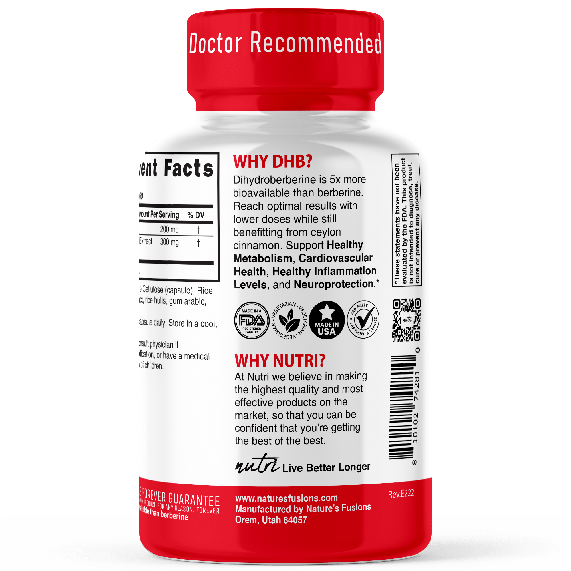 Nutri Dihydroberberine 200mg, 60 Capsules