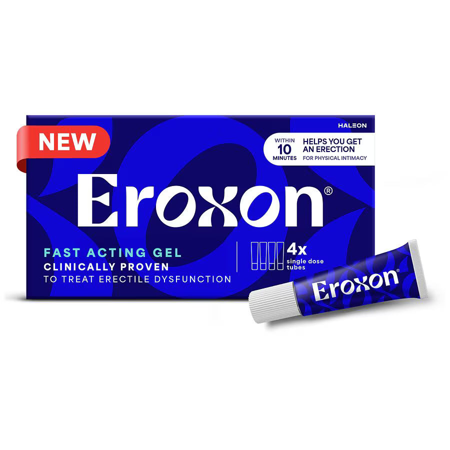 Eroxon Erectile Dysfunction Treatment Gel, Clinically Proven Topical Gel, Helps Get an Erection Within 10 Minutes, 4 Single Use Tubes