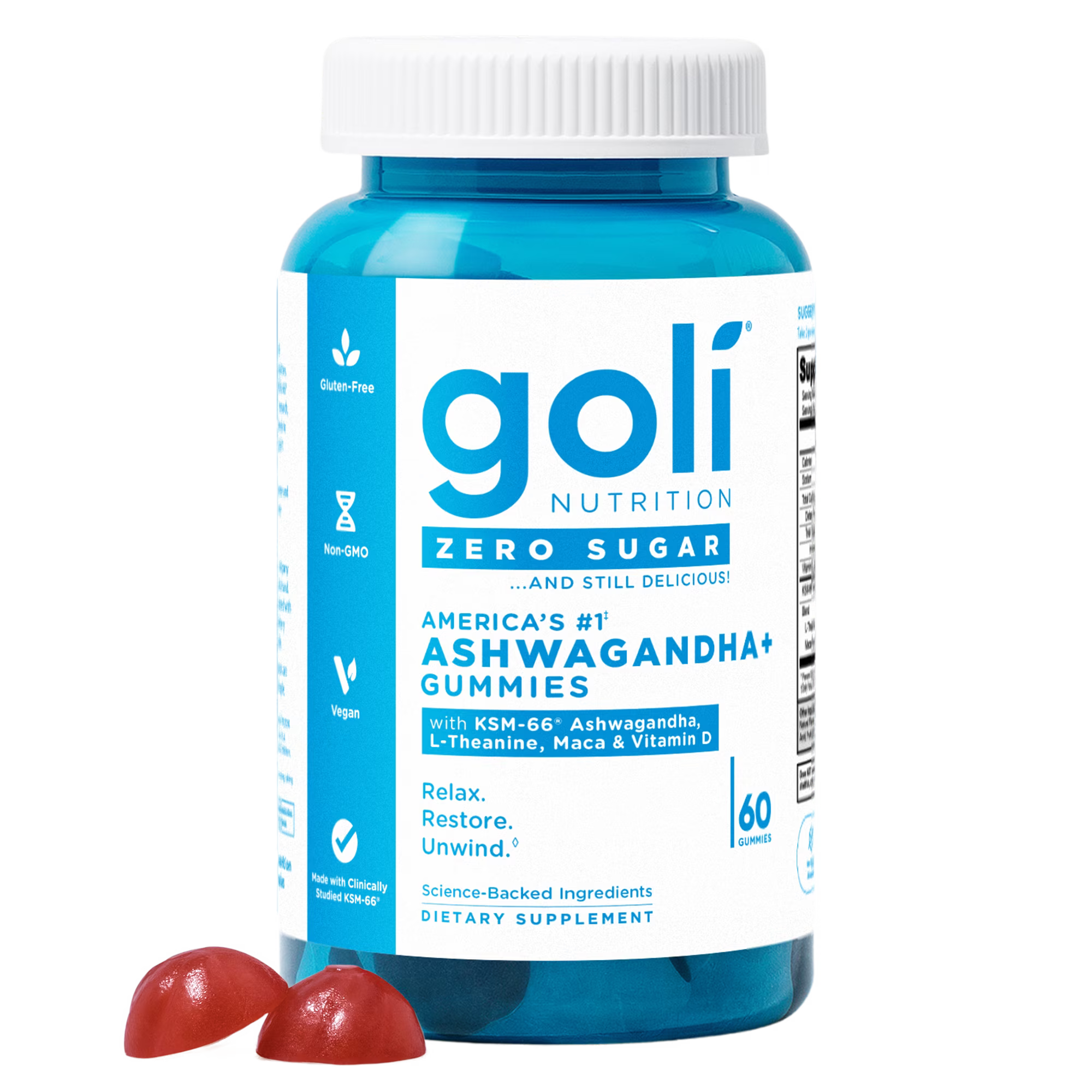 Goli Zero Sugar Ashwagandha, 60 Gummies