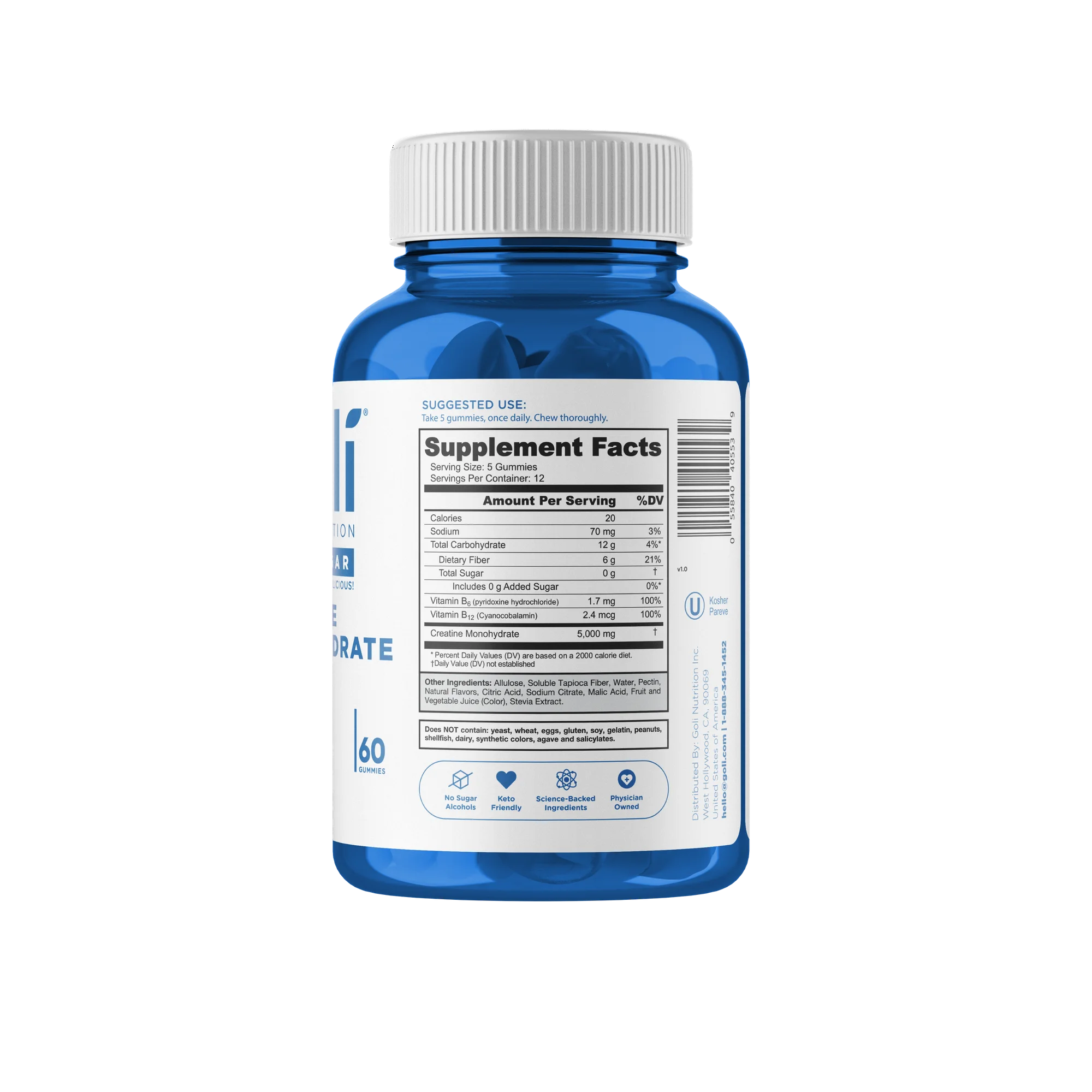 Goli Zero Sugar Creatine, 60 Gummies