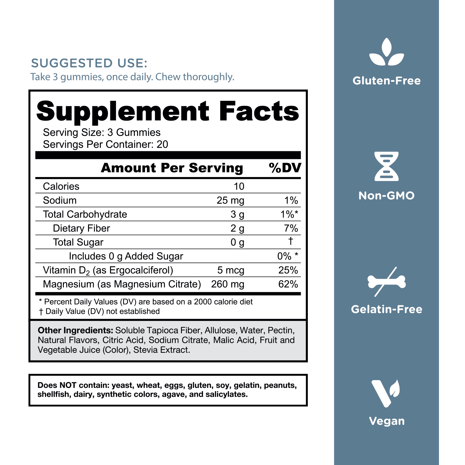 Goli Zero Sugar Magnesium, 60 Gummies