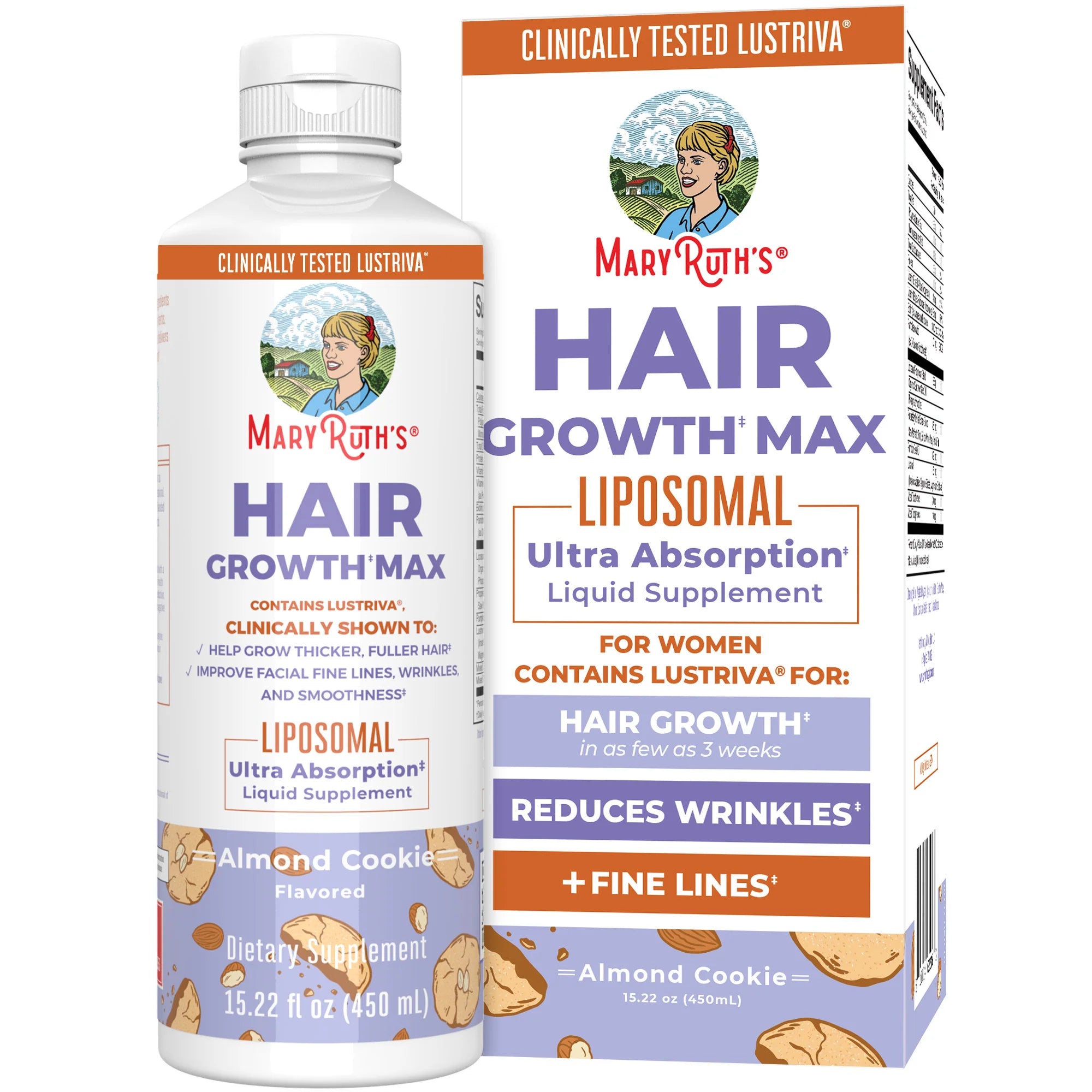 MaryRuth Organics Women's Hair Growth MAX Liposomal, 15.22 Fl Oz