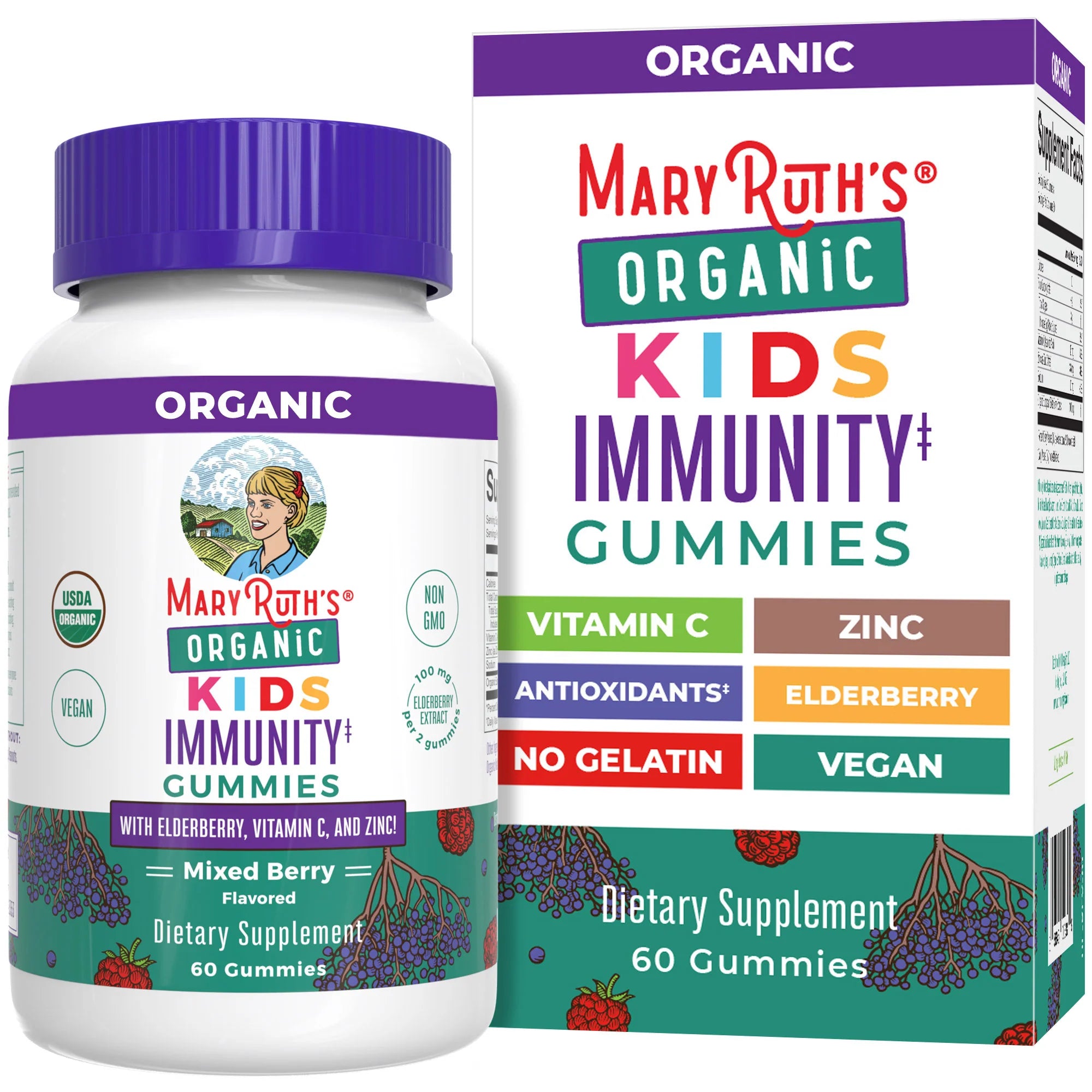 MaryRuth Organics Kids Immune, 60 Gummies