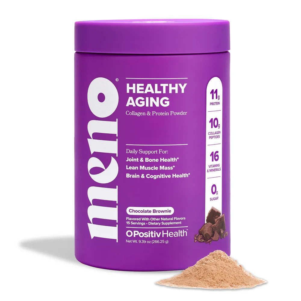 O Positiv MENO Healthy Aging Collagen & Protein Powder, Chocolate Brownie - 9.39oz
