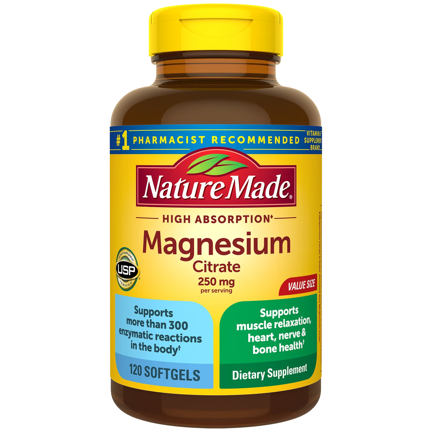 Nature Made Magnesium Citrate 250 mg 120 Softgels