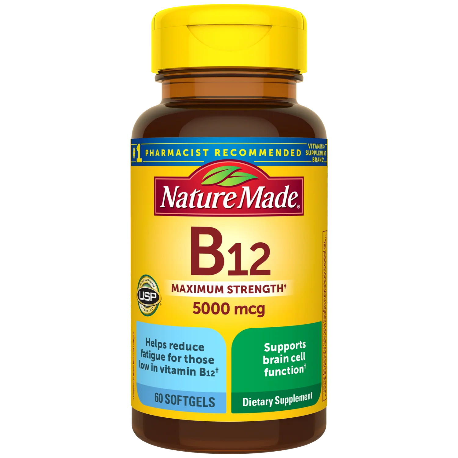 Nature Made Maximum Strength Vitamin B12 5000 mcg, 60 Softgels