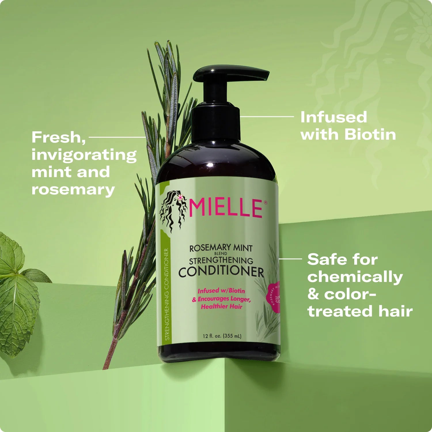 Mielle Organics Rosemary Mint Strengthening Conditioner, 12.0 oz