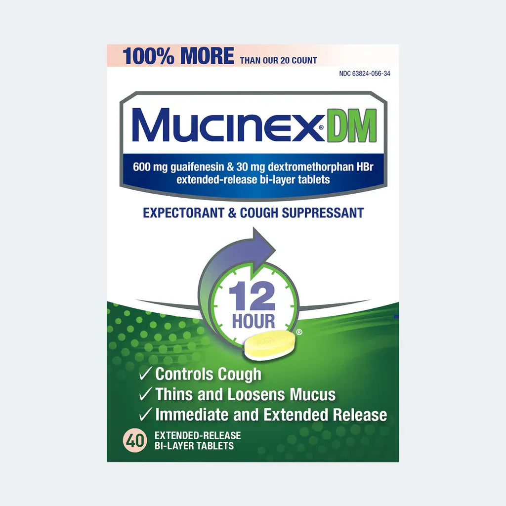 Mucinex DM 12 Hr Expectorant & Cough Suppressant Tablets 40ct.