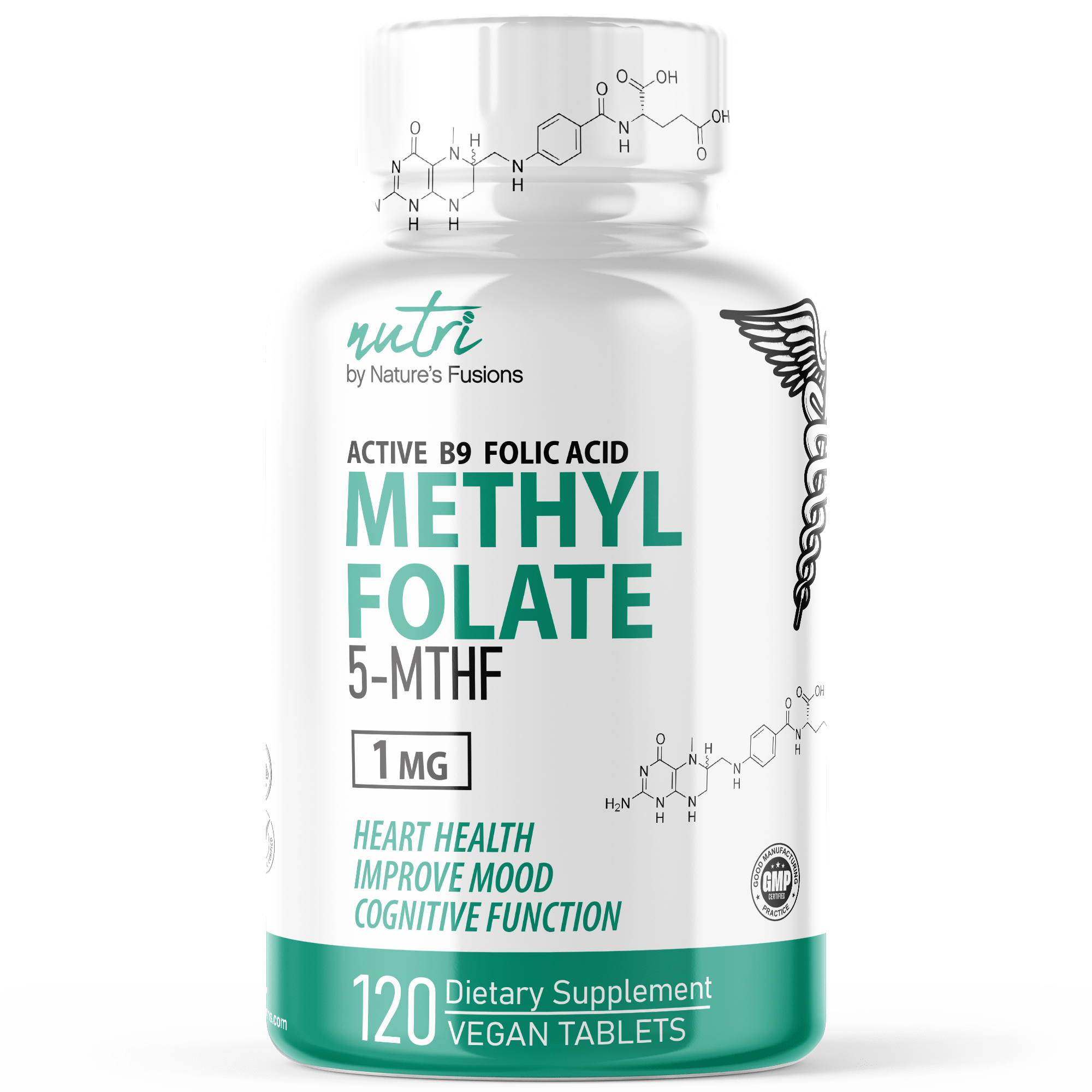 Nutri 5-MTHF L Methylfolate 1MG, 120 Vegan Tablets