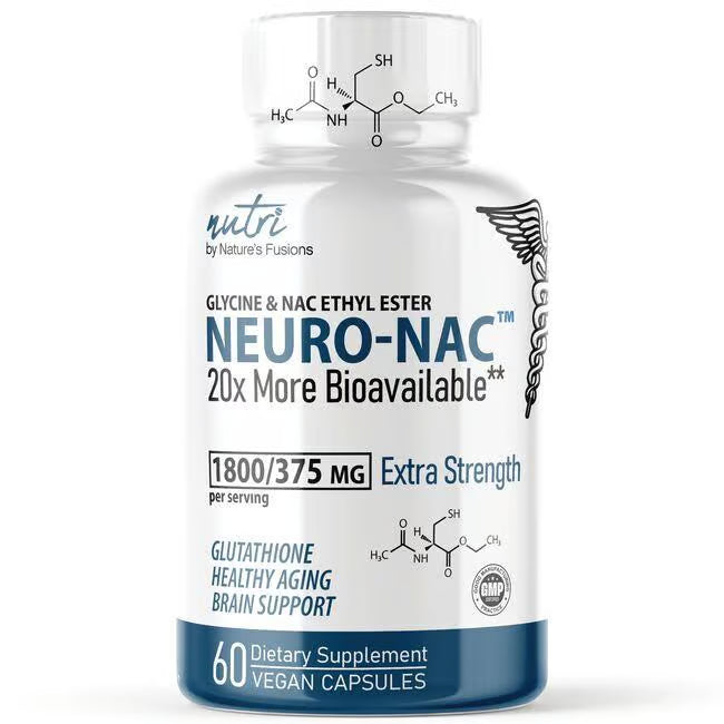 Nutri Neuro NAC EXTRA Strength 375/1800mg : NAC Ethyl Ester + Glycine, 60 capsules