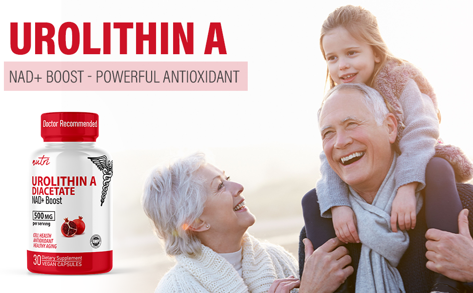 Nutri Urolithin A NAD+ Boost 500 mg, 30 Capsules