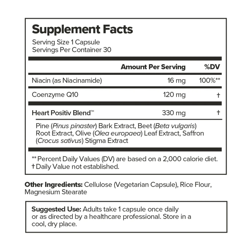 O Positiv MENO Heart + Blood Pressure Support, 30 Capsules