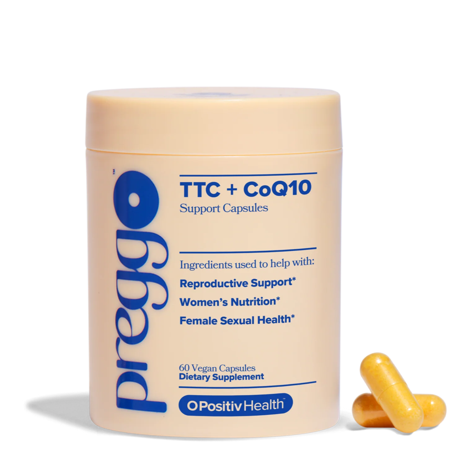 O Positiv Preggo TTC + CoQ10 Support, 60 Capsules