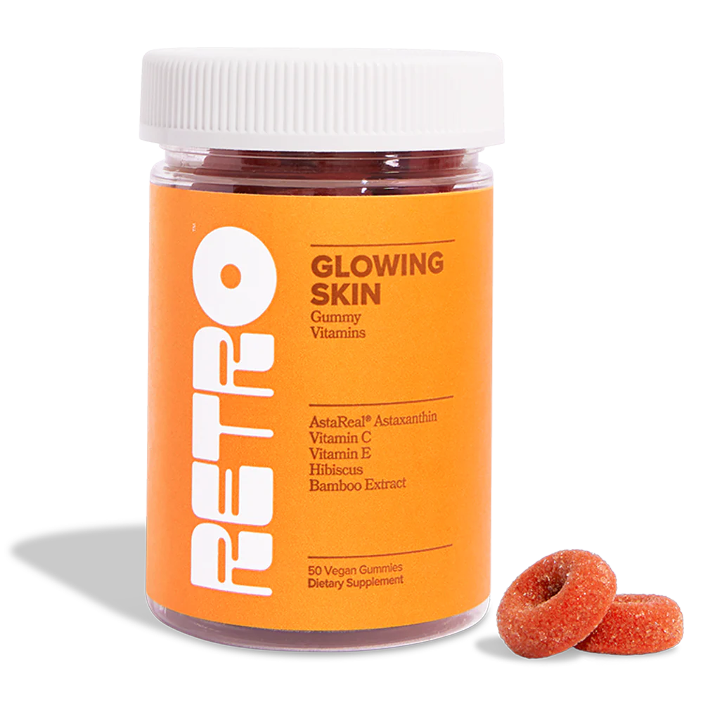 O Positiv RETRO Glowing Skin Gummy Vitamins, 50 Gummies