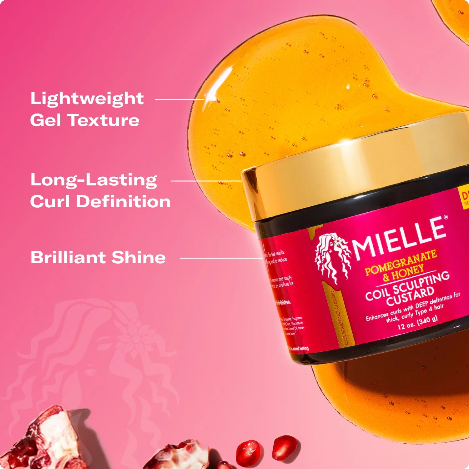 Mielle Organics Pomegranate & Honey Coil Sculpting Custard, 12.0 oz