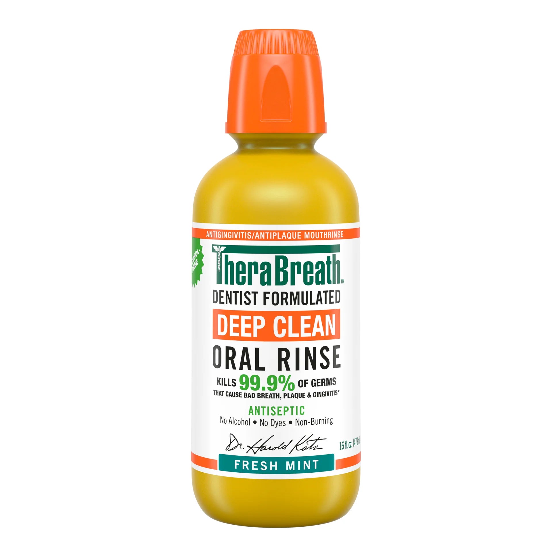 TheraBreath Deep Clean Mouthwash, Fresh Mint Flavor, 16 oz