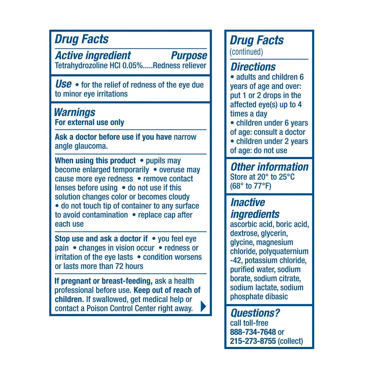 Visine Red Eye Comfort Redness Relief Eye Drops, 0.5 fl oz