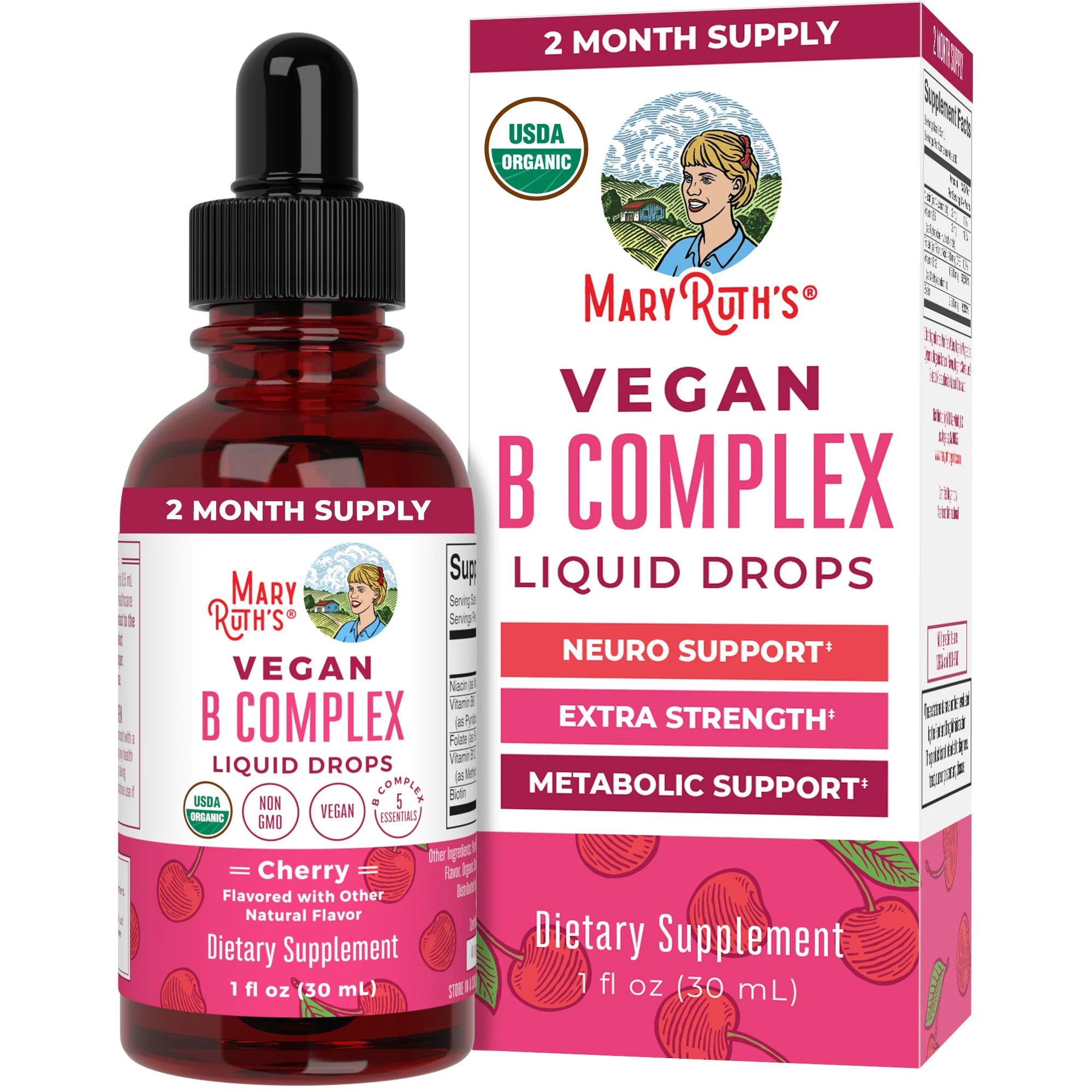 MaryRuth Organics Vegan B-Complex Drops, 1oz