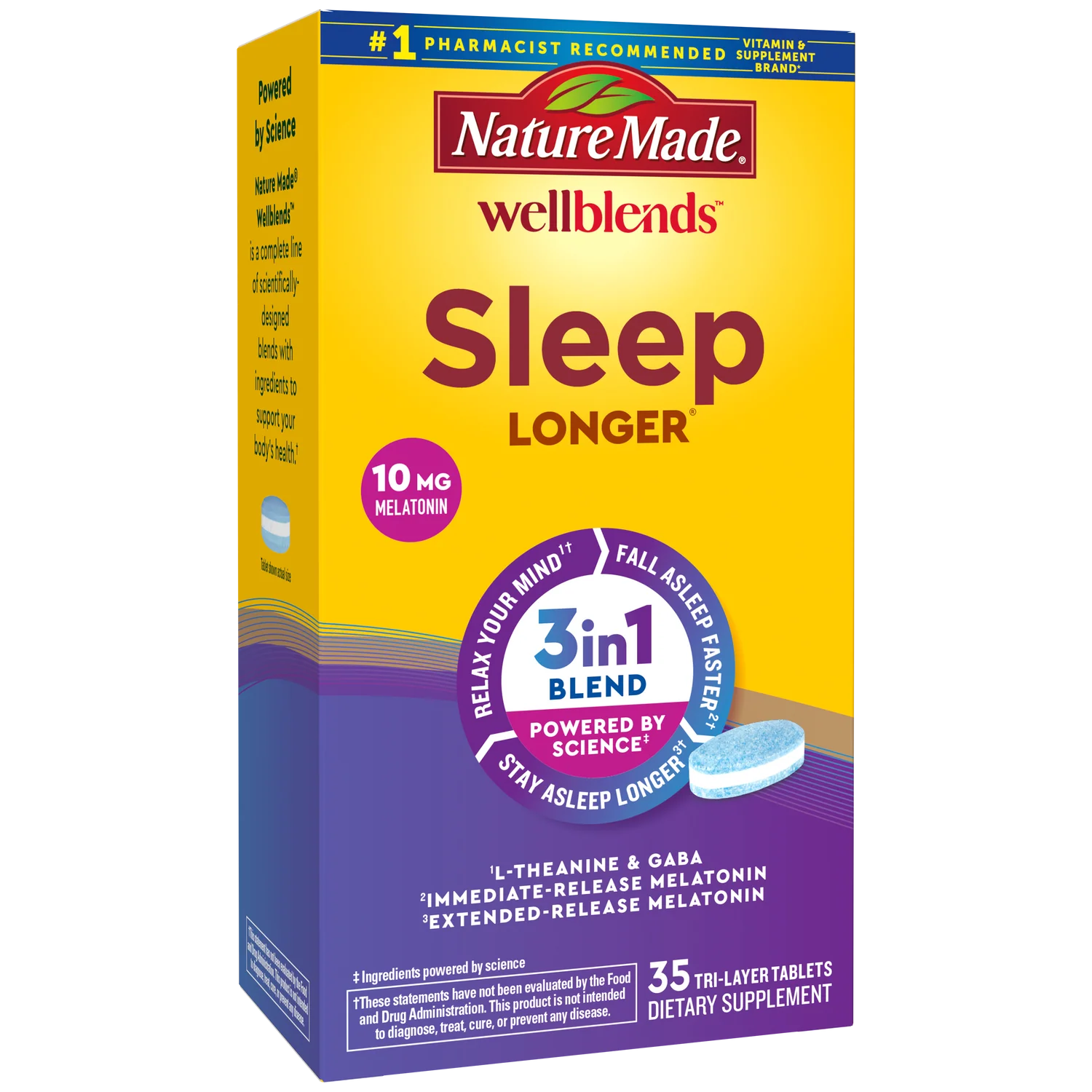 Nature Made Wellblends Sleep Longer, 35 Tri-Layer Tablets